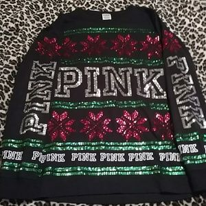 VS Pink Holiday Bling Campus Tee